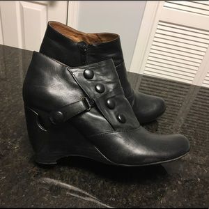 Miz Mooz Silas Black Wedge Booties